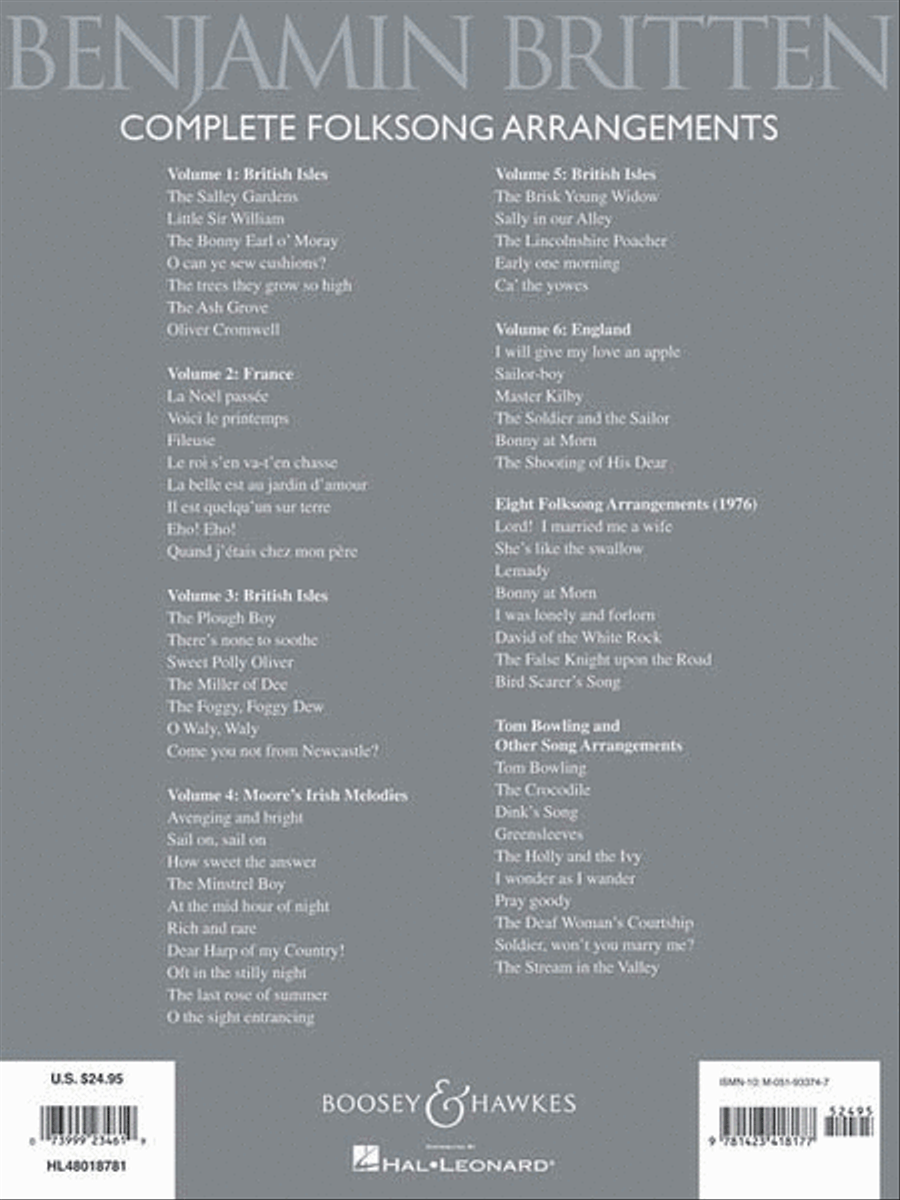 Complete Folksong Arrangements image number null