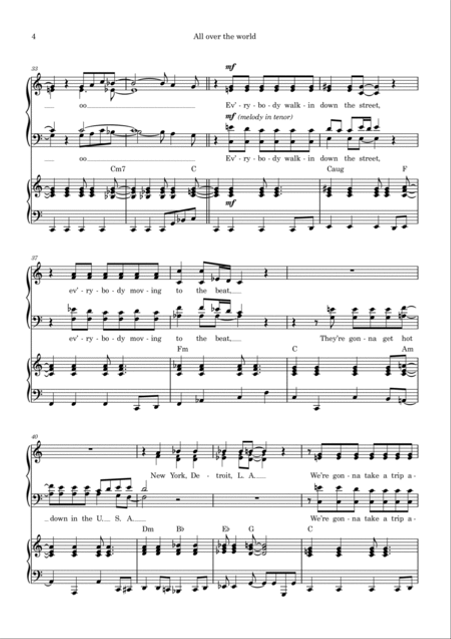 All Over The World All Over The World 4-Part scores gallery preview page 4