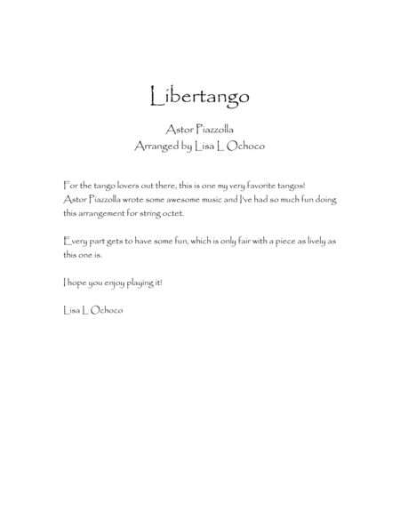 Libertango for String Octet image number null