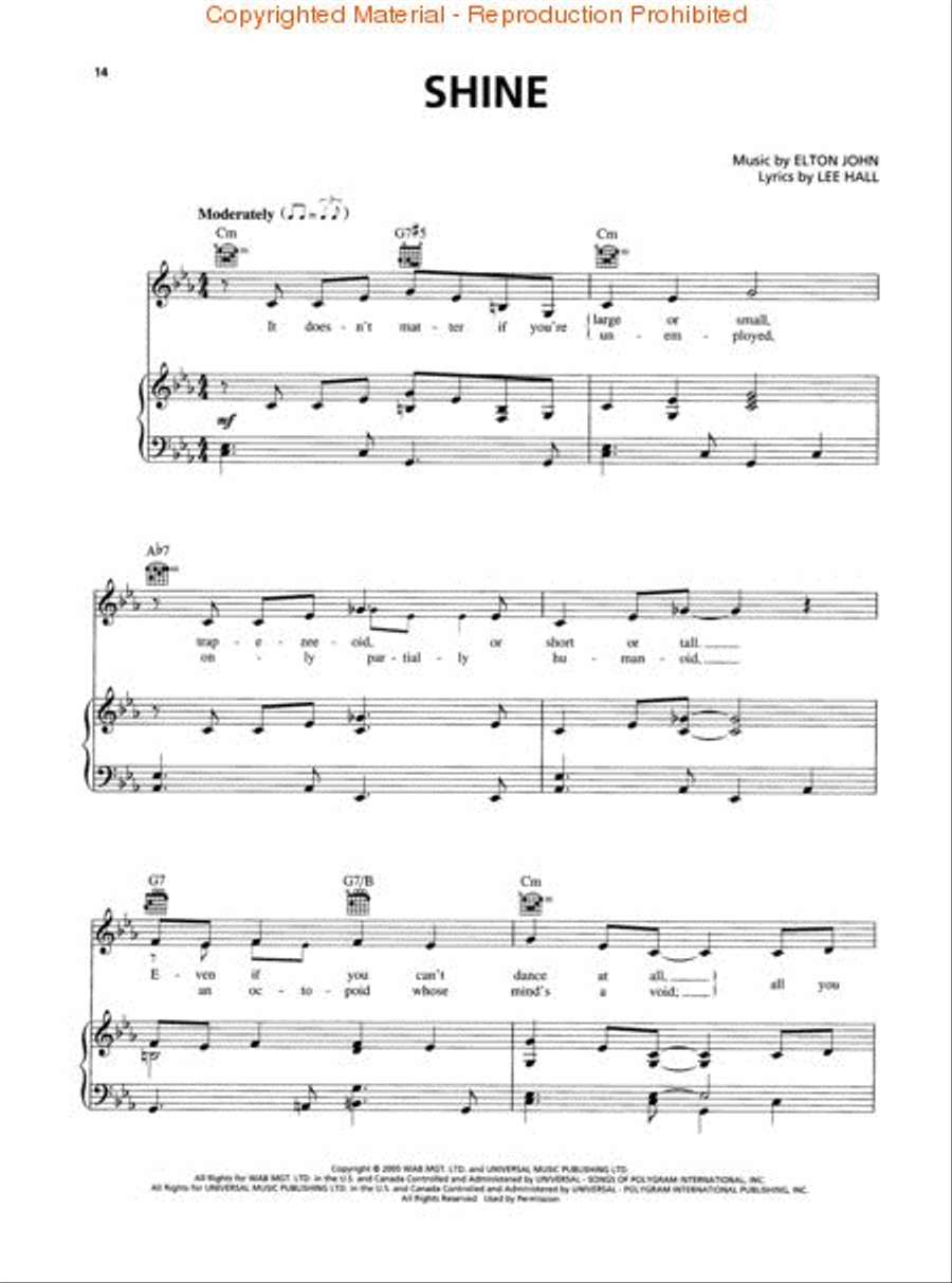 Billy Elliot: The Musical Piano, Vocal scores gallery preview page 3