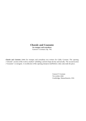 Carson Cooman - Chorale and Courante (2008) for trumpet and contrabass