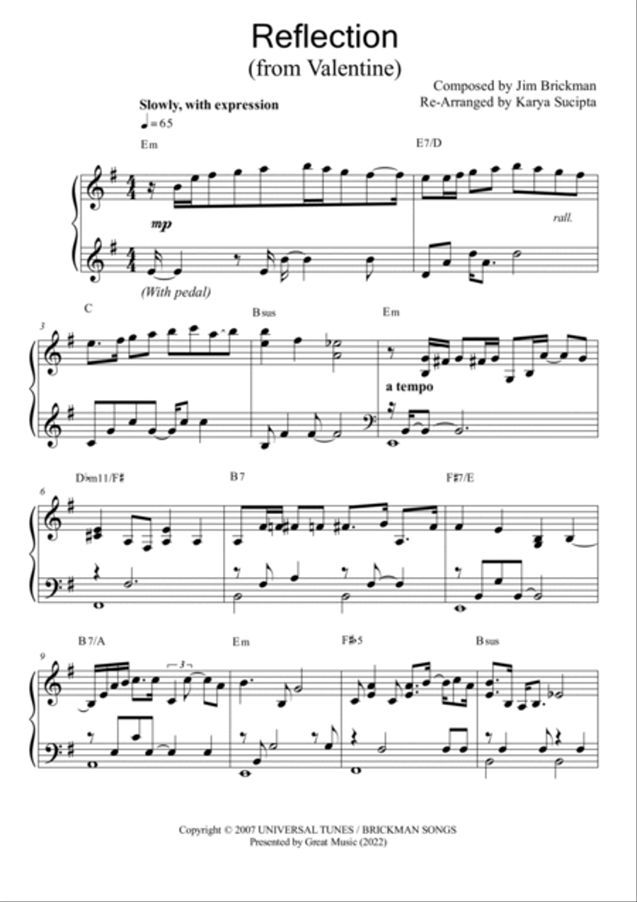 Reflection Piano Solo scores gallery preview page 2