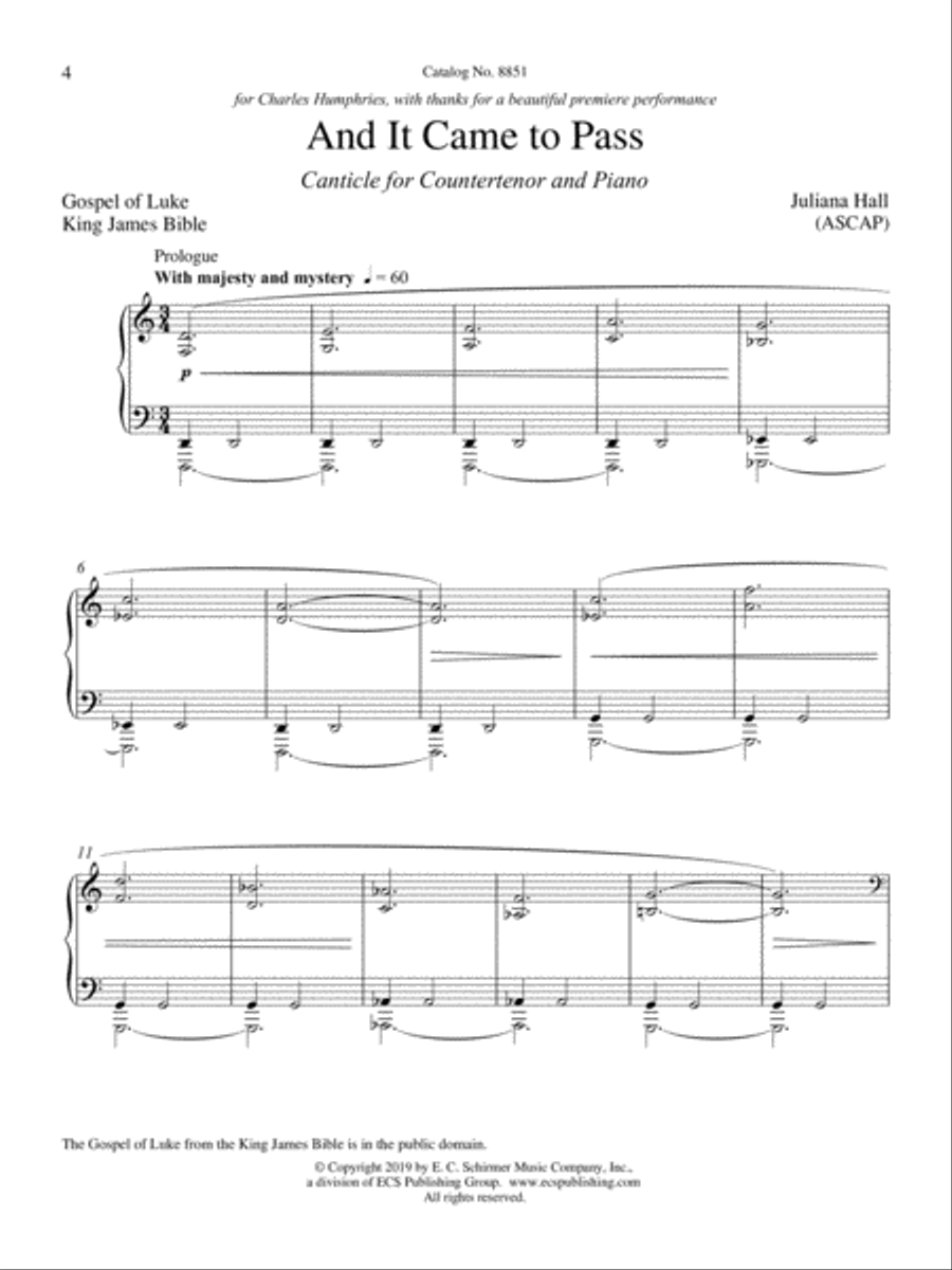 And It Came to Pass: Canticle for Countertenor and Piano on Passages from the Gospel of Luke Voice Solo scores gallery preview page 4