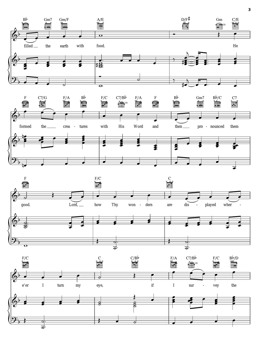 I Sing The Mighty Power Of God Piano, Vocal, Guitar scores gallery preview page 3