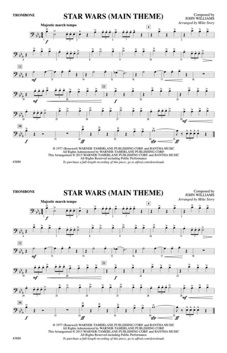 Star Wars (Main Theme): 1st Trombone