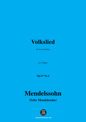 Book cover for F. Mendelssohn-Volkslied,Op.47 No.4,in C Major