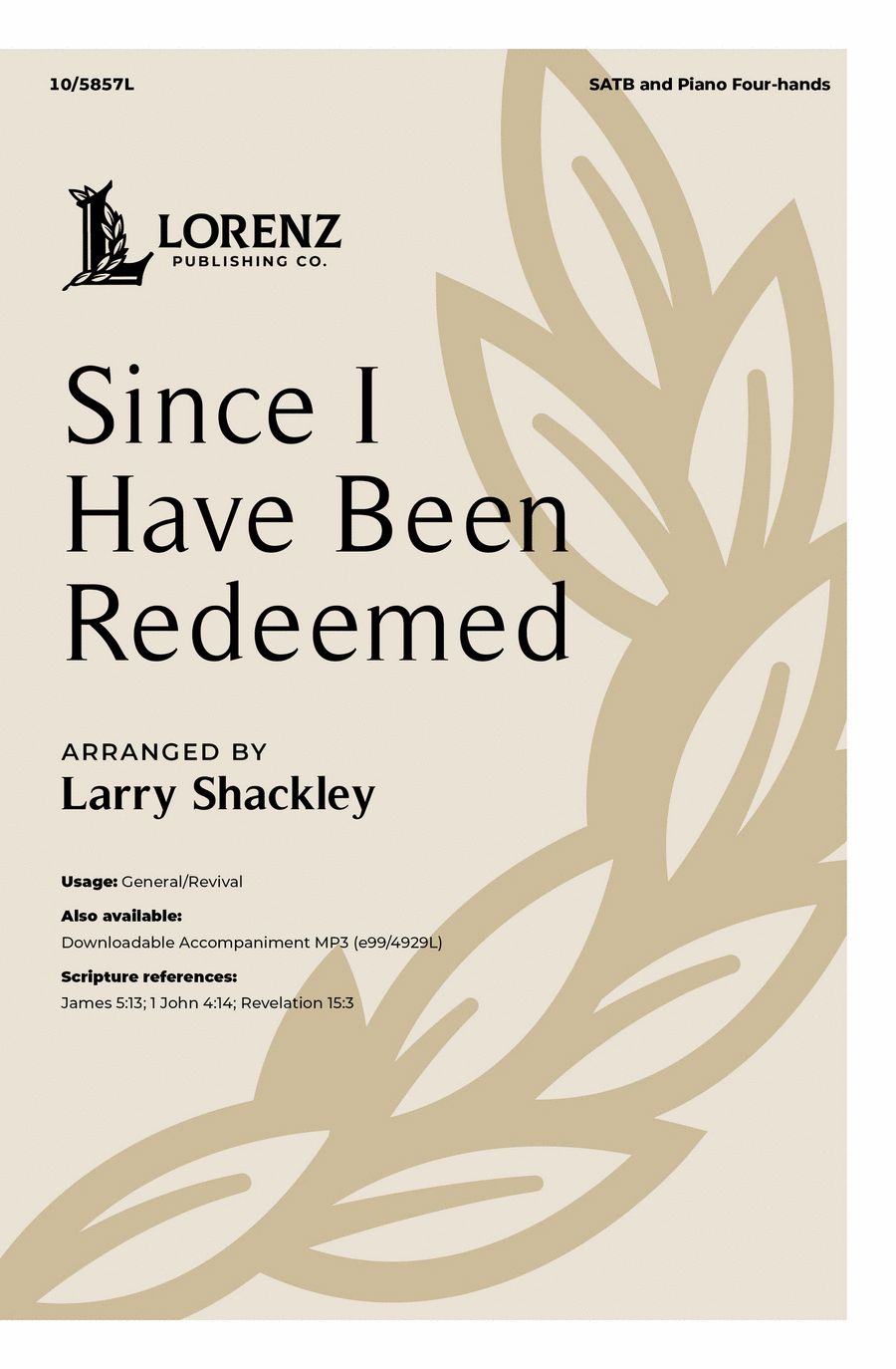 Since I Have Been Redeemed 4-Part scores gallery preview page 1