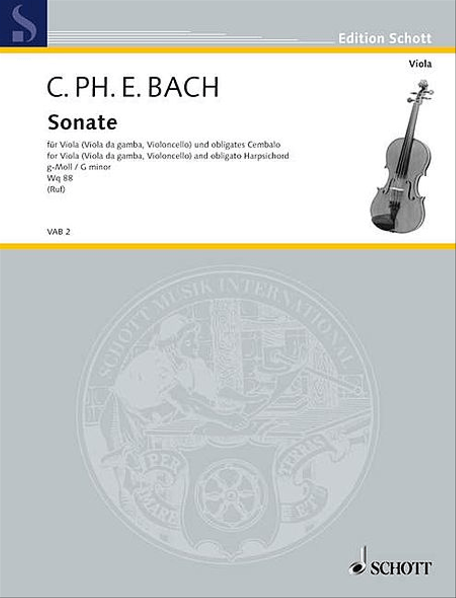 Sonata in G minor, Wq88 Sonata in G minor, Wq88 Cello scores gallery preview page 1