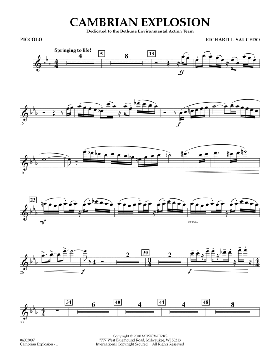 Cambrian Explosion - Piccolo Concert Band scores gallery preview page 1