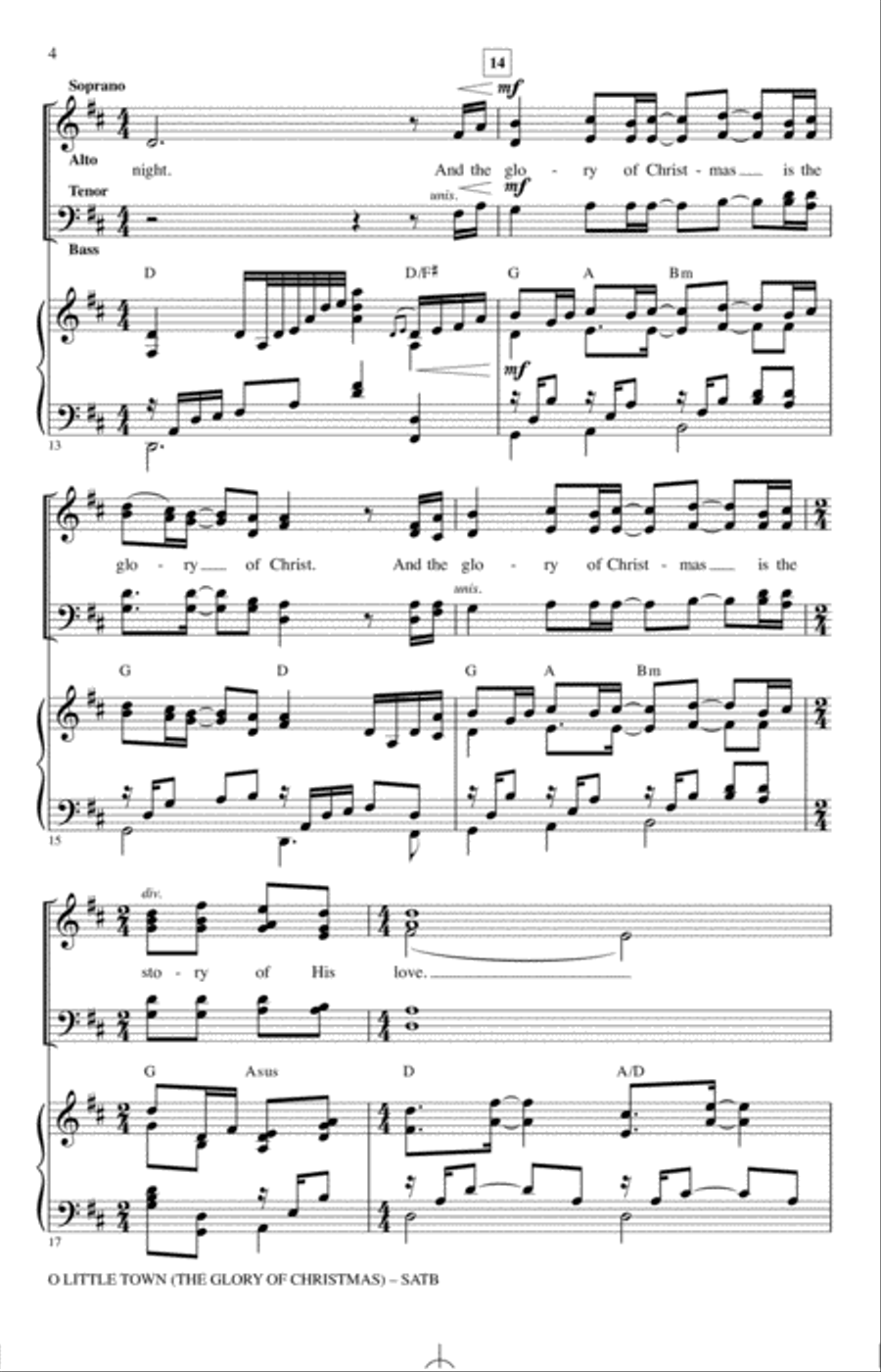 O Little Town (The Glory Of Christmas) 4-Part scores gallery preview page 3