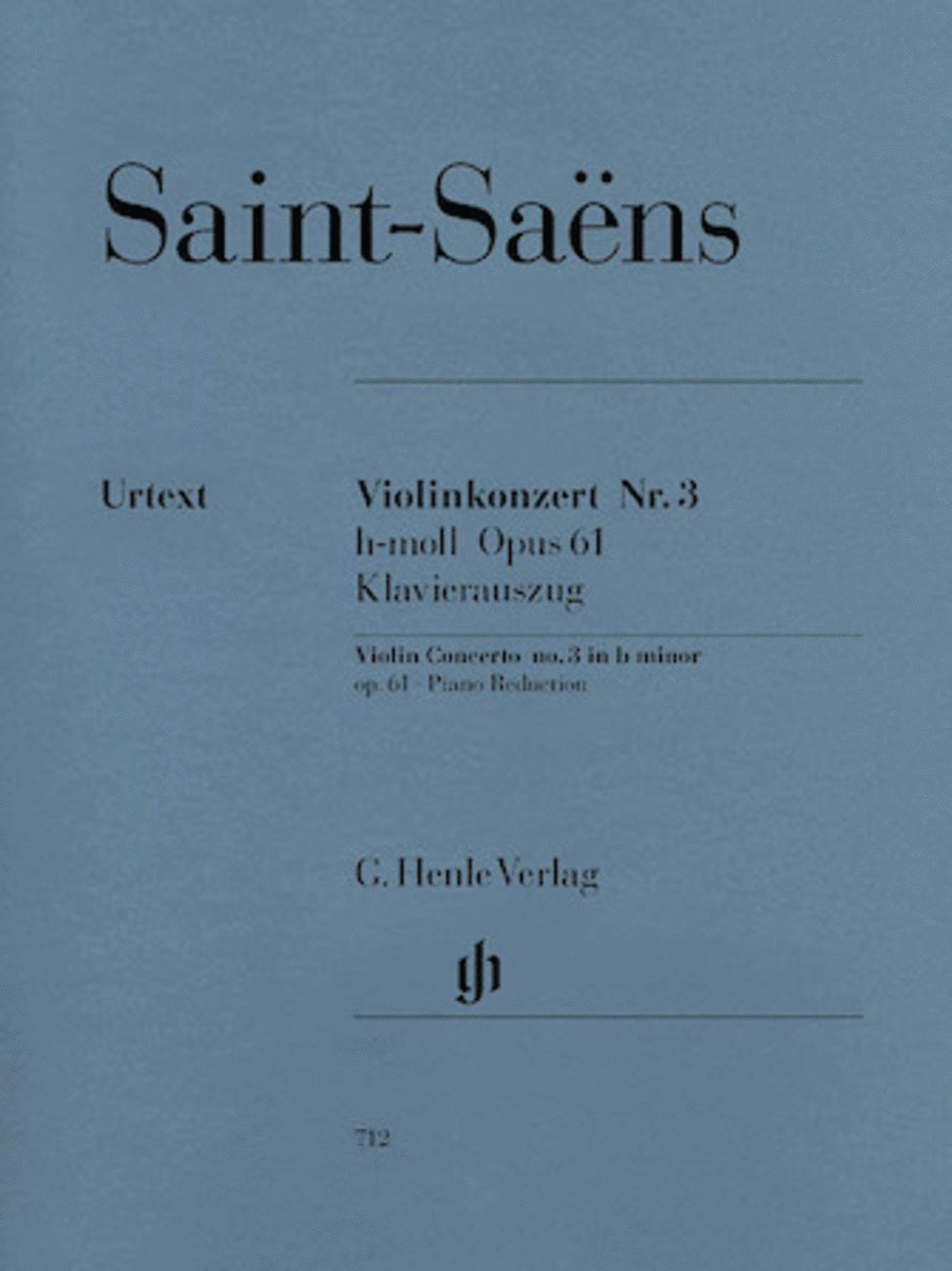 Book cover for Concerto for Violin and Orchestra in B minor Op. 61, No. 3