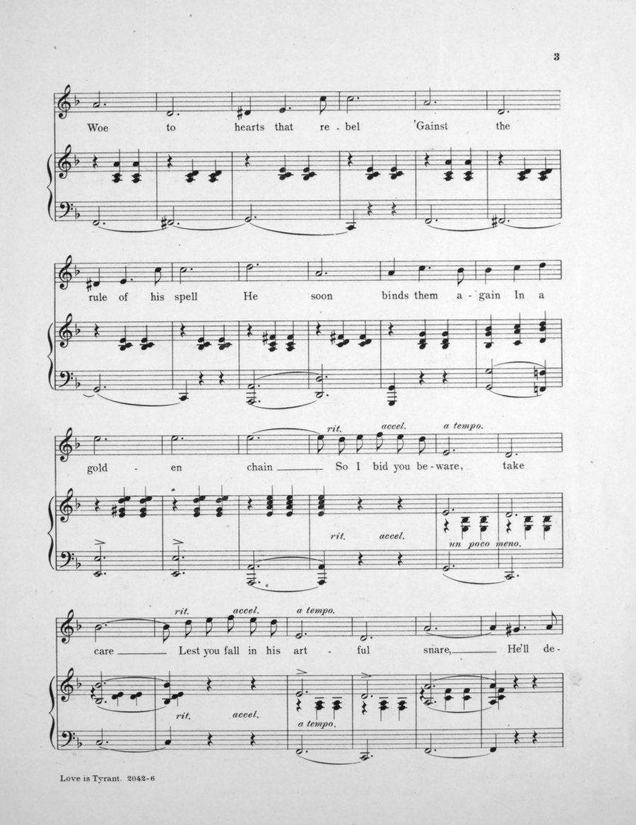 Love is Tyrant (So I Bid You Beware) by Victor Herbert Voice - Digital Sheet Music page 3
