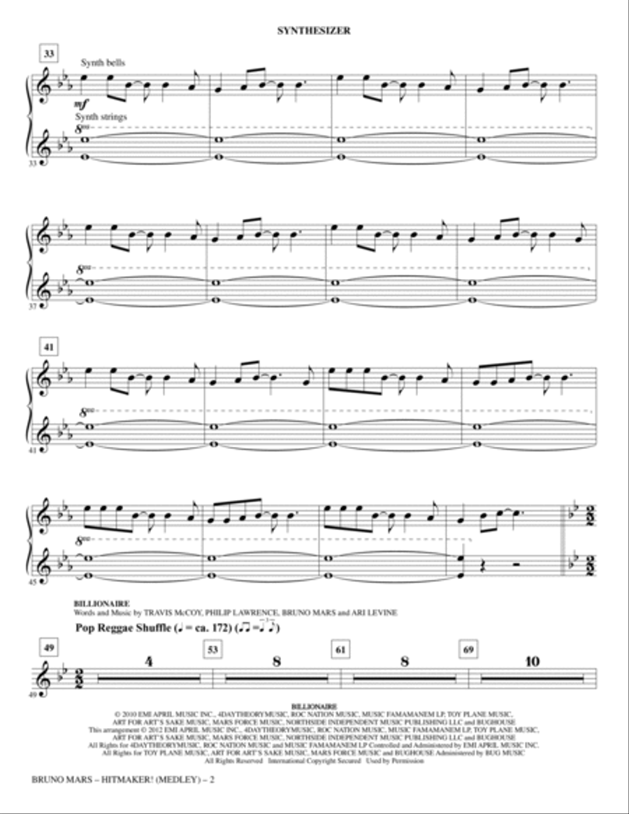 Bruno Mars: Hitmaker! (Medley) - Synthesizer