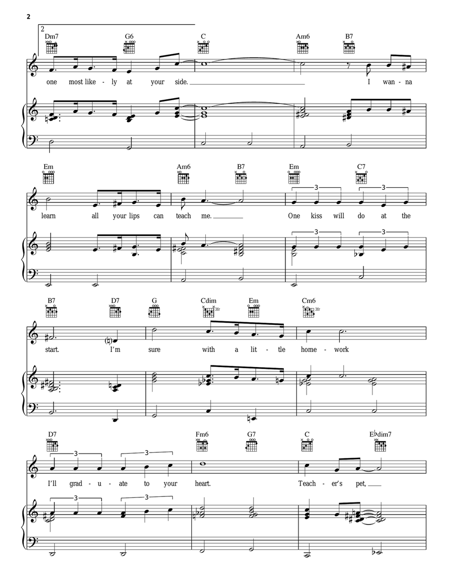 Teacher's Pet Piano, Vocal, Guitar scores gallery preview page 2