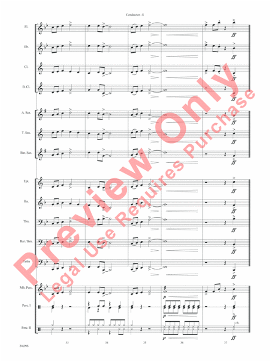 Rock the Halls (Based on Deck the Halls) Concert Band scores gallery preview page 11