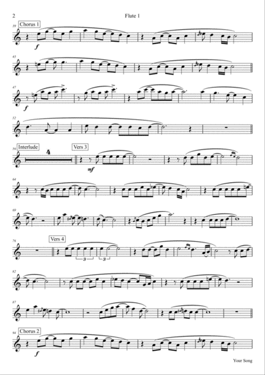 Your Song Woodwind Ensemble scores gallery preview page 5
