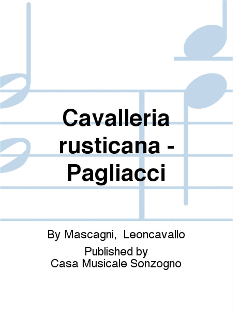 Cavalleria rusticana - Pagliacci Libretti scores gallery preview page 1