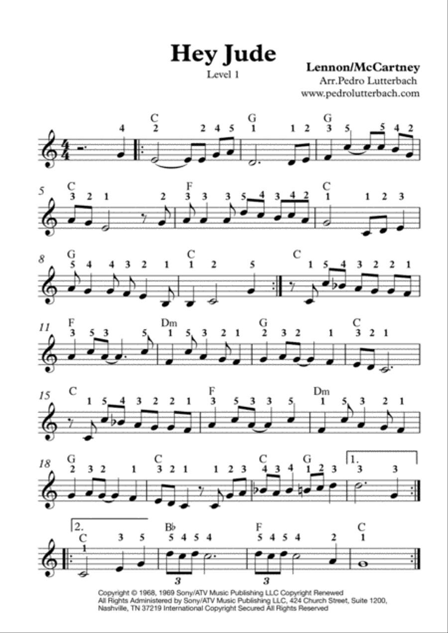 Hey Jude Hey Jude Easy Piano scores gallery preview page 1