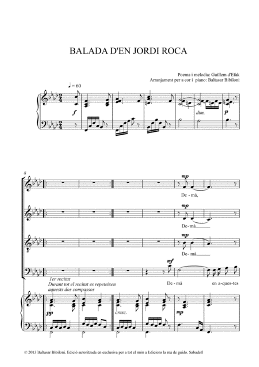 Balada d'en Jordi Roca 4-Part scores gallery preview page 3