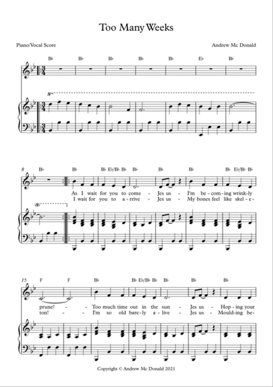 Too Many Weeks Too Many Weeks Voice scores gallery preview page 2