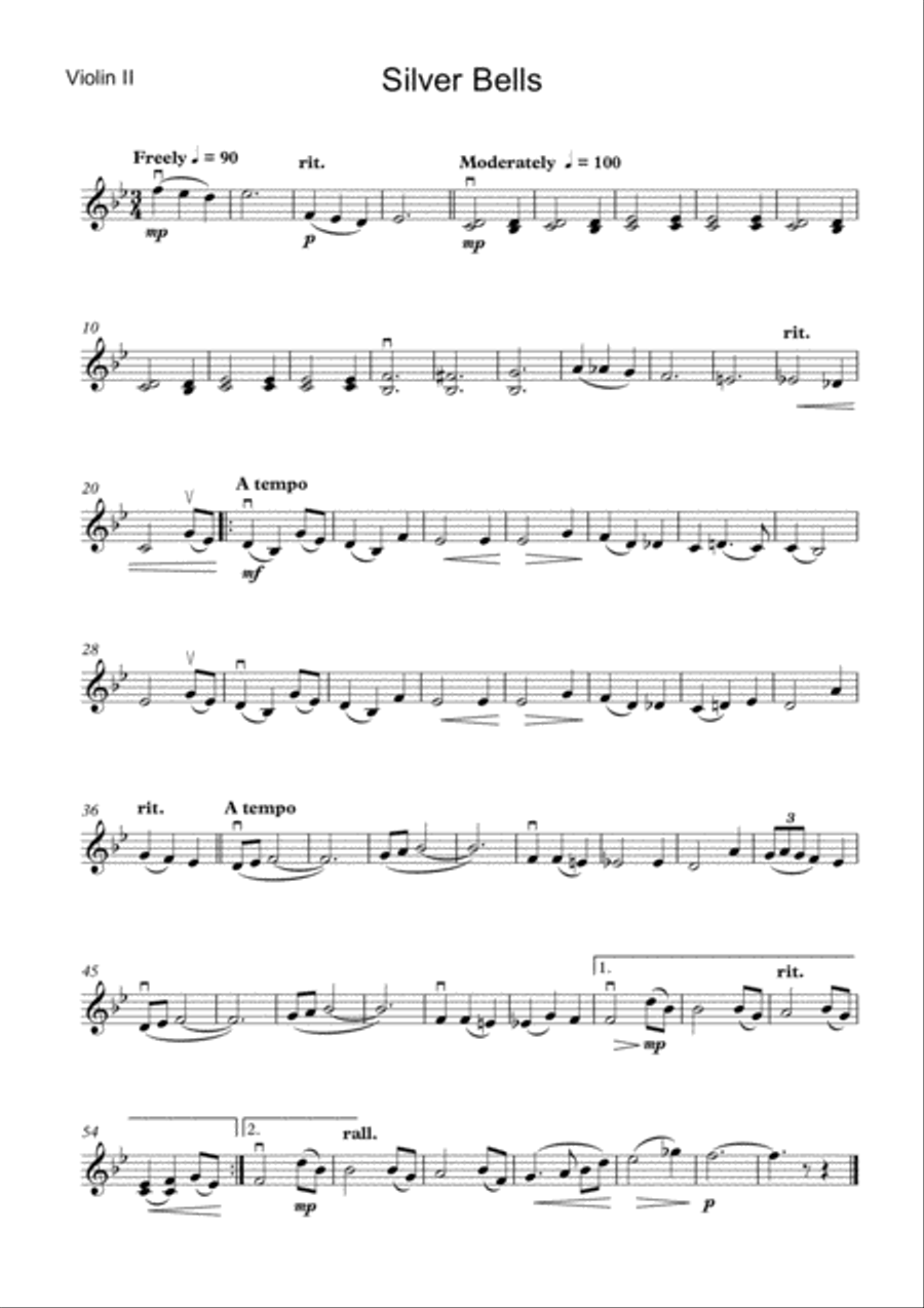 Silver Bells String Quartet scores gallery preview page 4