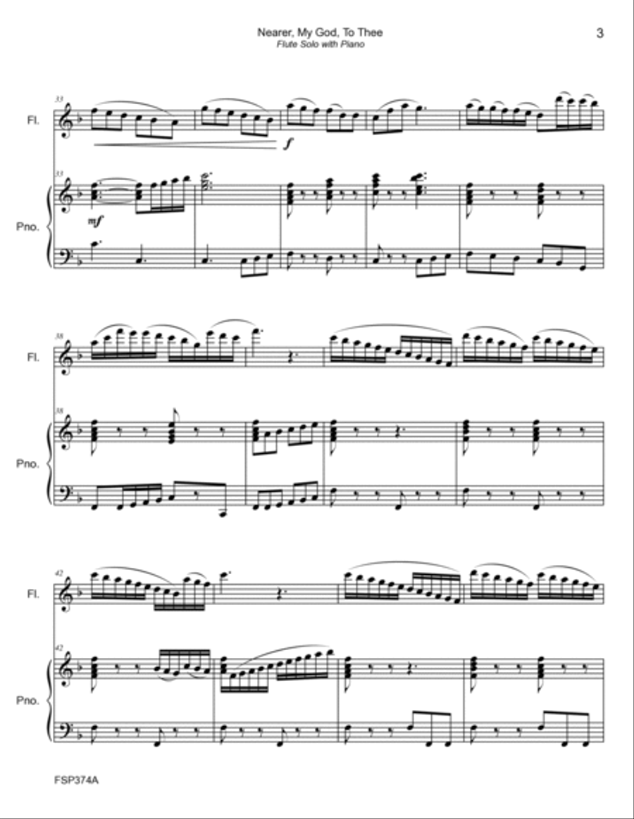 NEARER MY GOD TO THEE - FLUTE SOLO with Piano Accompaniment Flute Solo scores gallery preview page 3