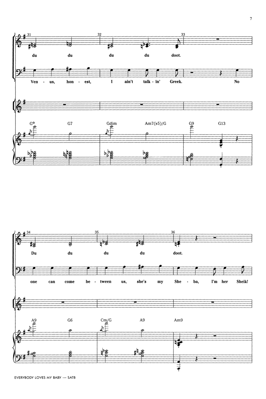 Everybody Loves My Baby (But My Baby Don't Love Nobody But Me) 4-Part scores gallery preview page 6