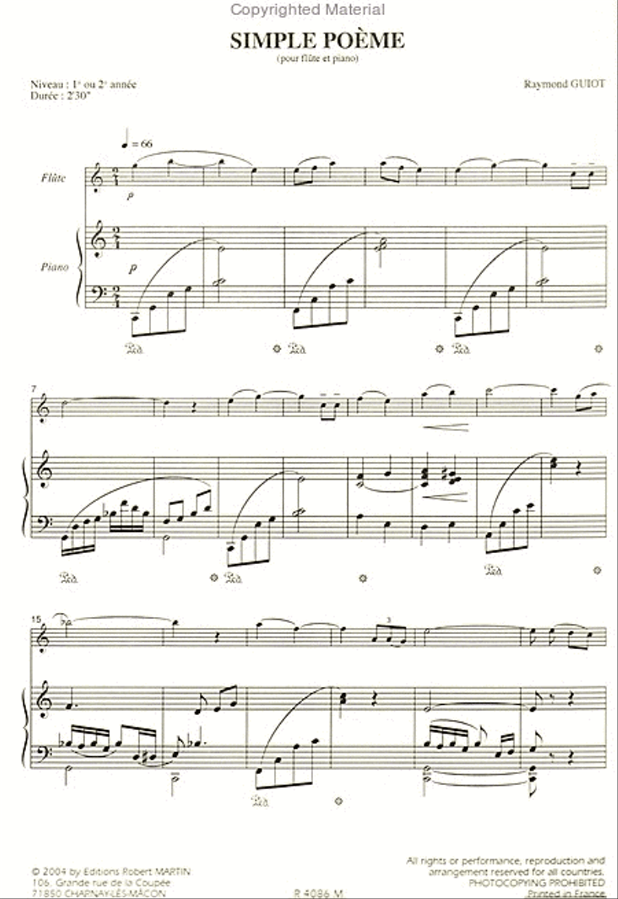 Simple poëme Piano Accompaniment scores gallery preview page 2