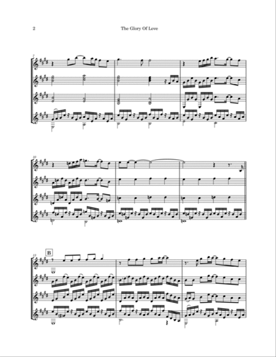 Glory Of Love Guitar Ensemble scores gallery preview page 5