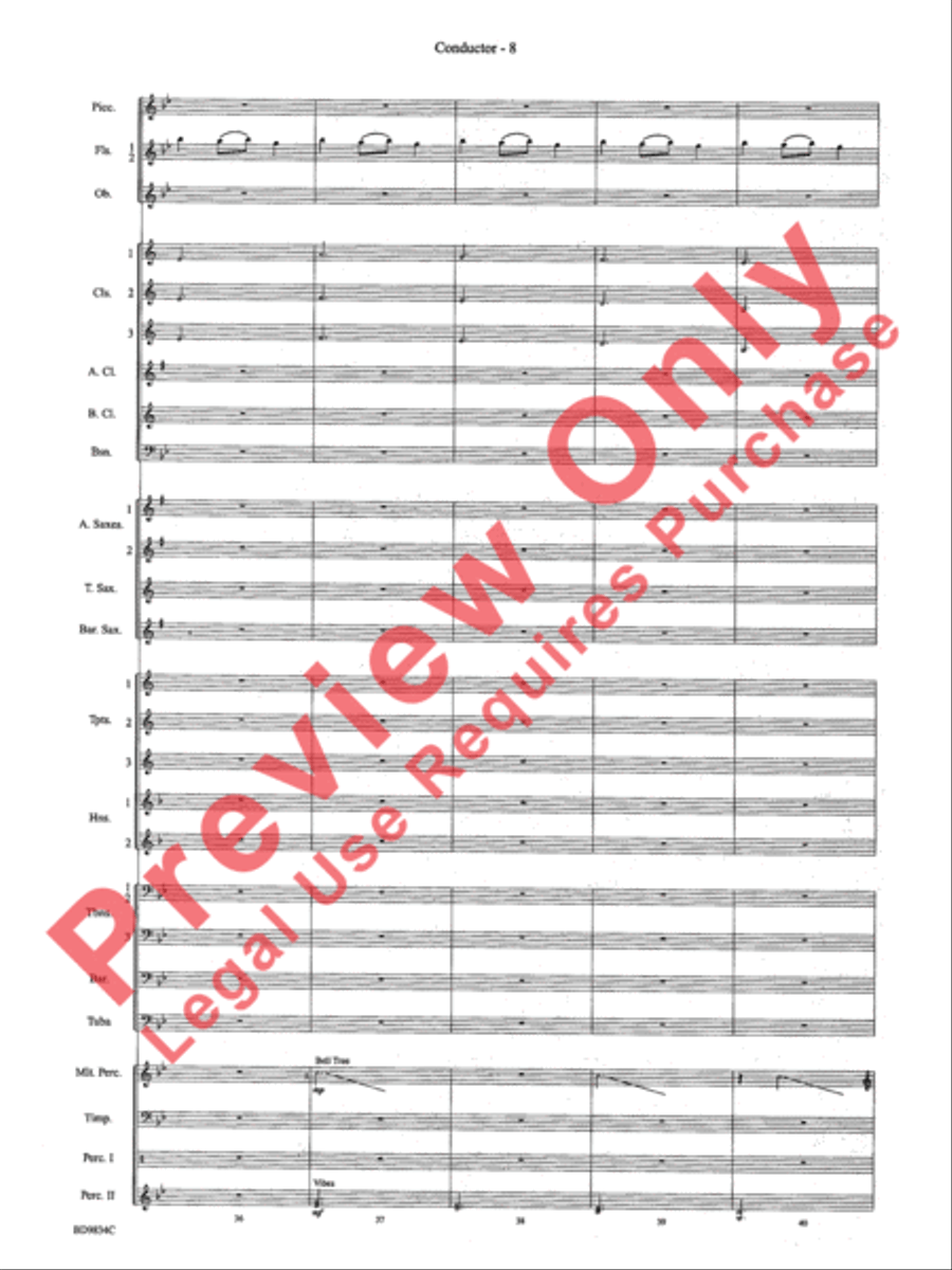 Fantasia for Christmas (based on The Ukrainian Bell Carol) Concert Band scores gallery preview page 11