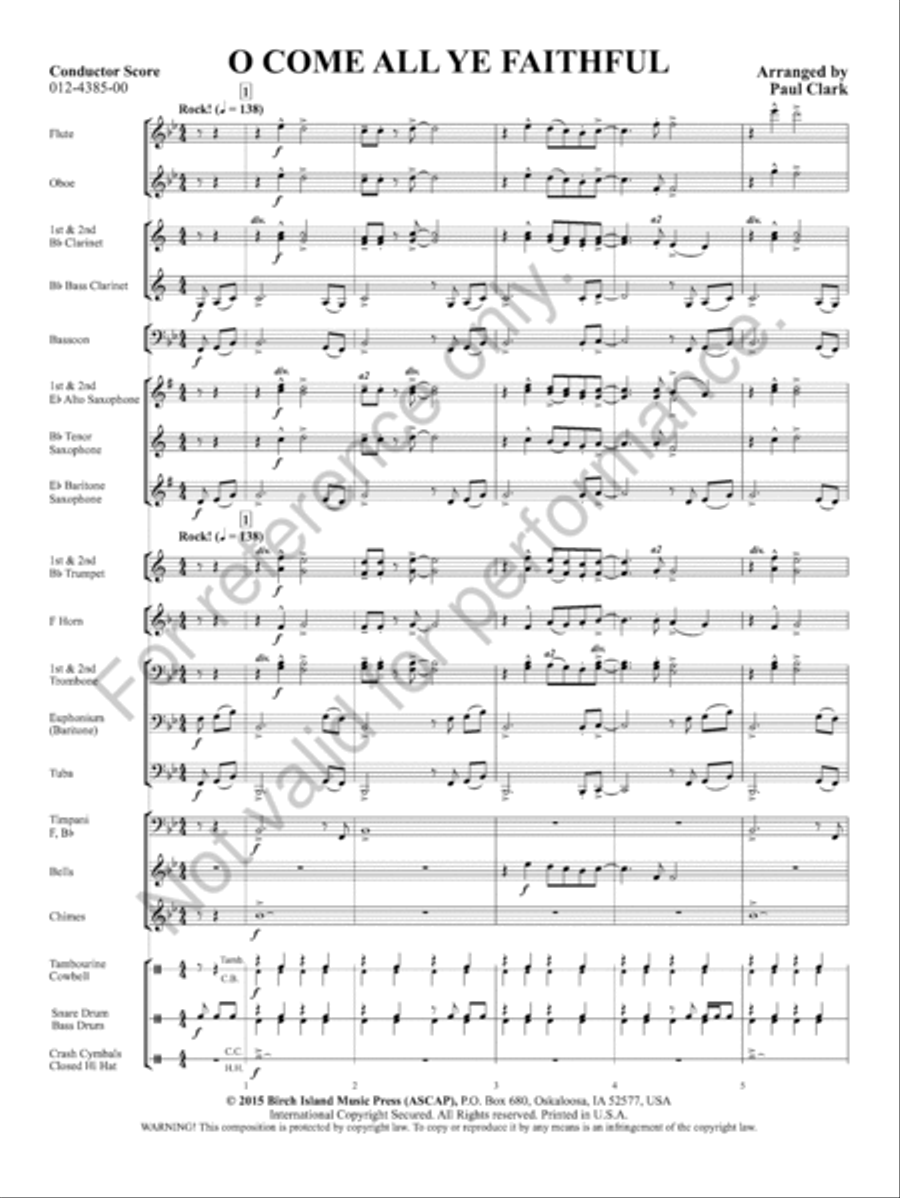 O Come All Ye Faithful Concert Band scores gallery preview page 4
