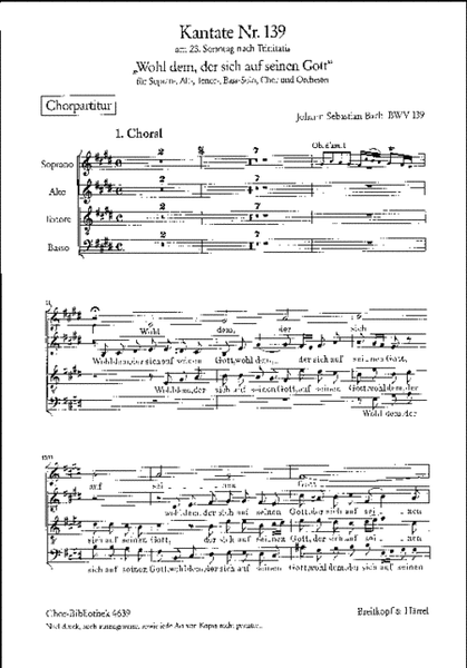 Cantata BWV 139 Wohl dem, der sich auf seinen Gott