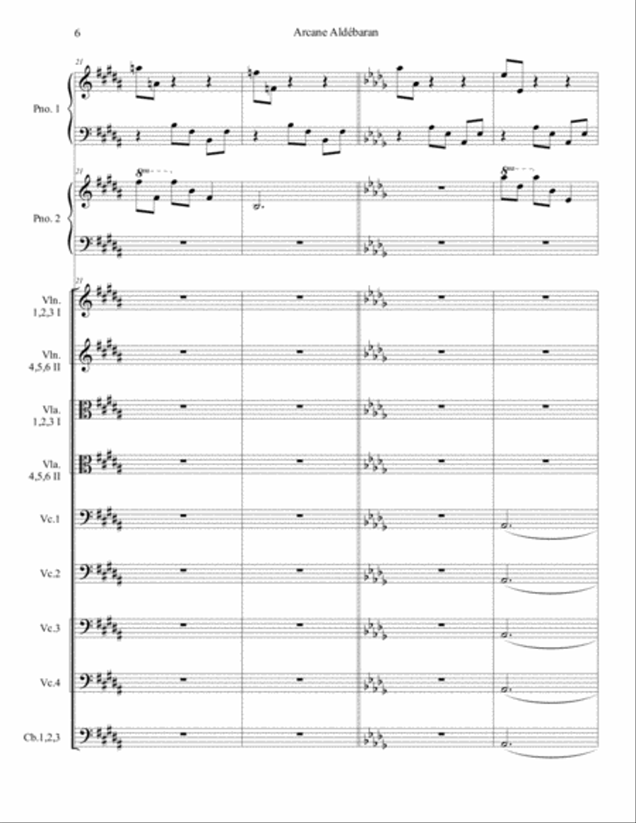 Arcane Aldébaran pour 2 pianos et cordes with The Public Studio Vimeo pro video Chamber Orchestra scores gallery preview page 6