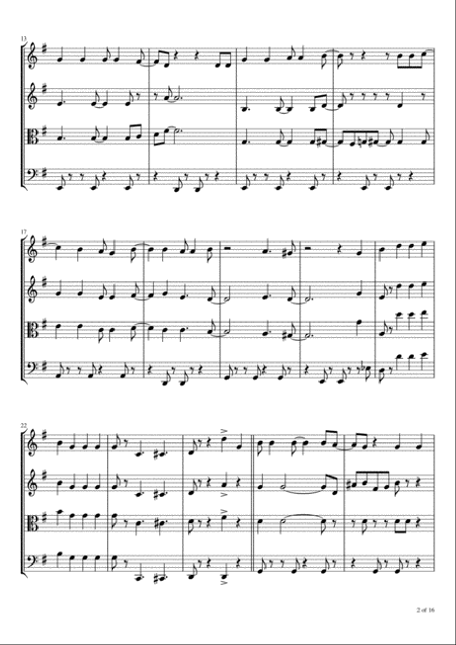 (it Must've Been Ol') Santa Claus String Quartet scores gallery preview page 3