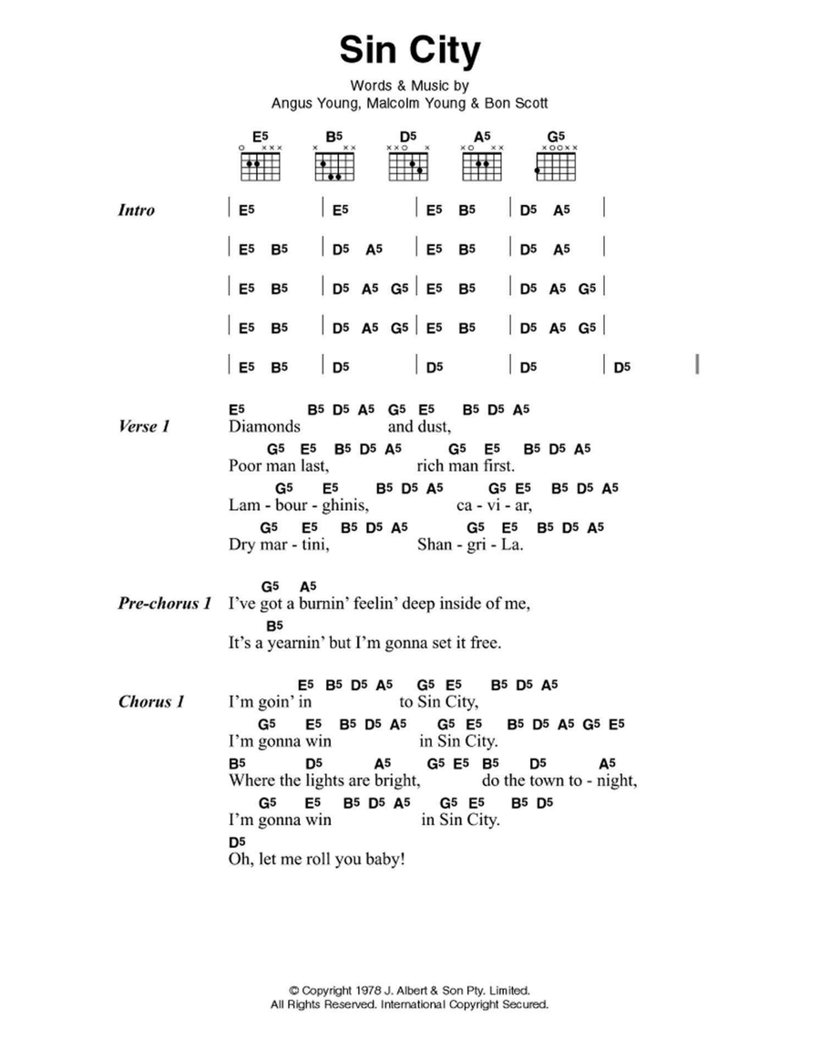 Sin City Sin City Electric Guitar scores gallery preview page 1