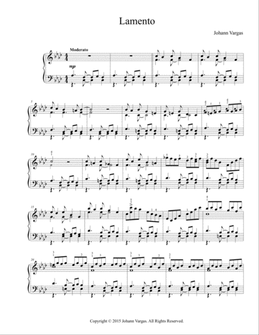 Lamento Piano Solo scores gallery preview page 1