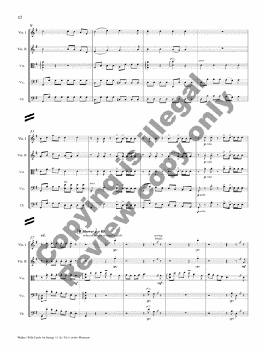Folk Carols for Strings String Orchestra scores gallery preview page 8