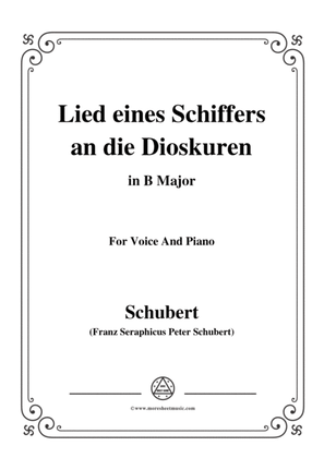 Schubert-Lied eines Schiffers an die Dioskuren,in B Major,Op.65 No.1,for Voice and Piano