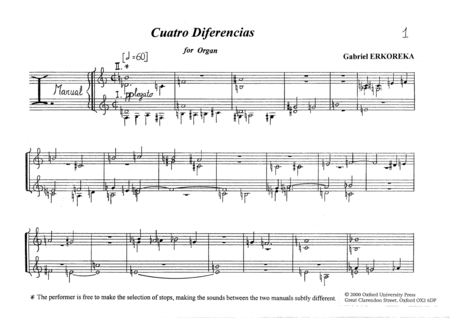 Cuatro diferencias (version for organ solo)