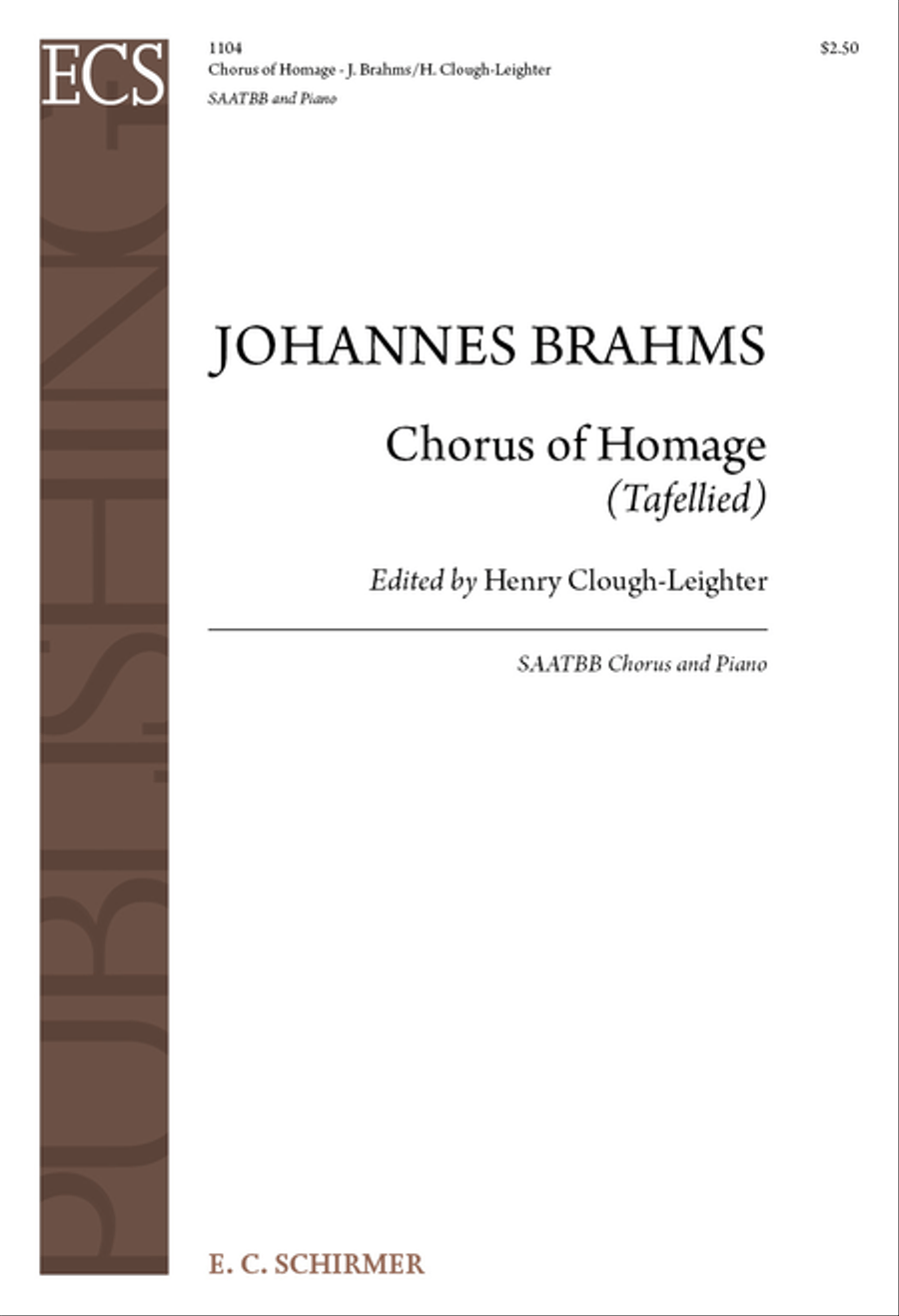 Chorus of Homage (Tafellied), Op.93b Choir scores gallery preview page 1
