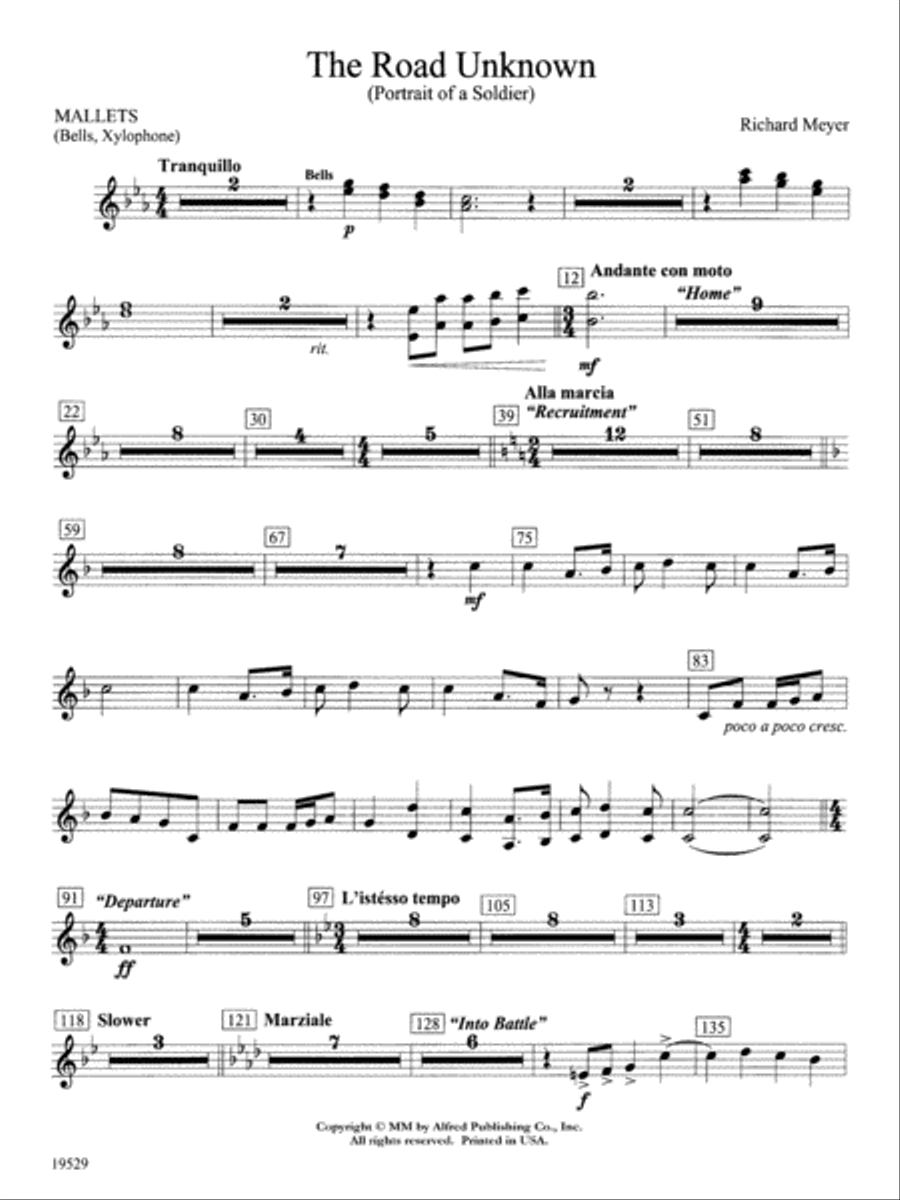 The Road Unknown: Mallets Concert Band scores gallery preview page 1