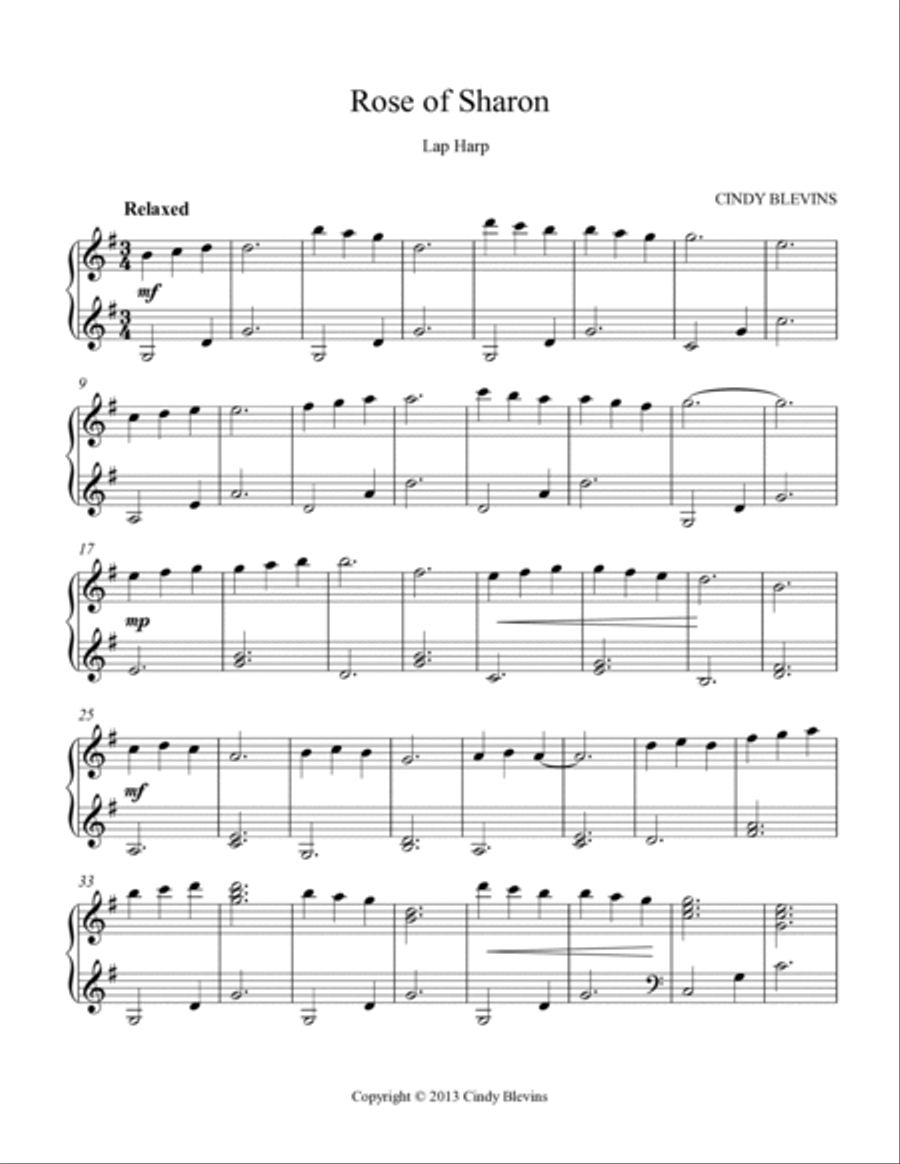 Rose of Sharon, original solo for Lap Harp (from 