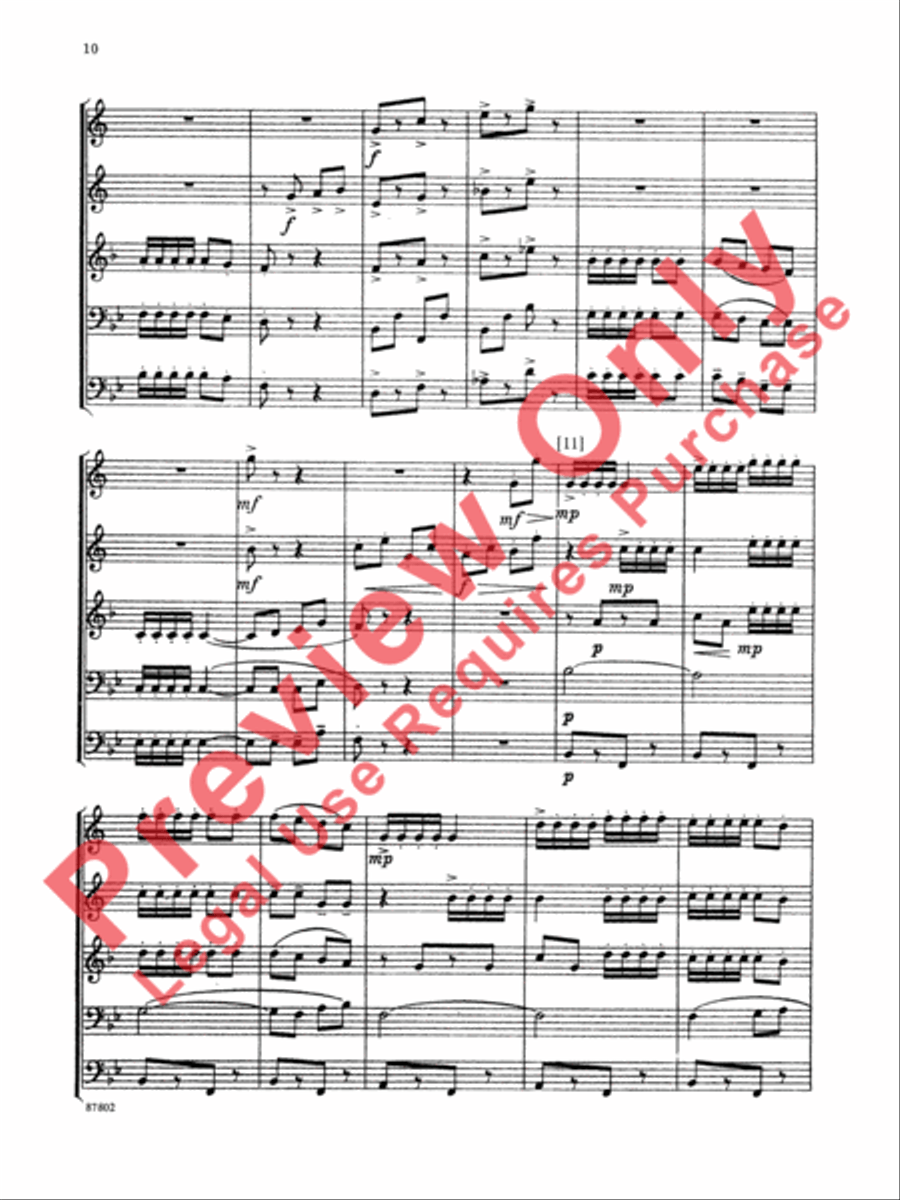 Bugler's Holiday Brass Quintet scores gallery preview page 11