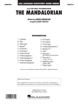 The Mandalorian (from Star Wars: The Mandalorian) (arr. Longfield) - Conductor Score (Full Score)