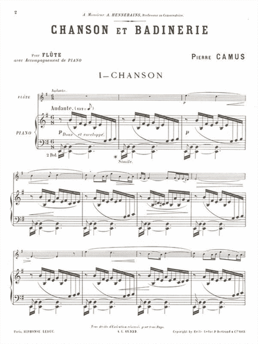 Chanson et Badinerie pour Flute