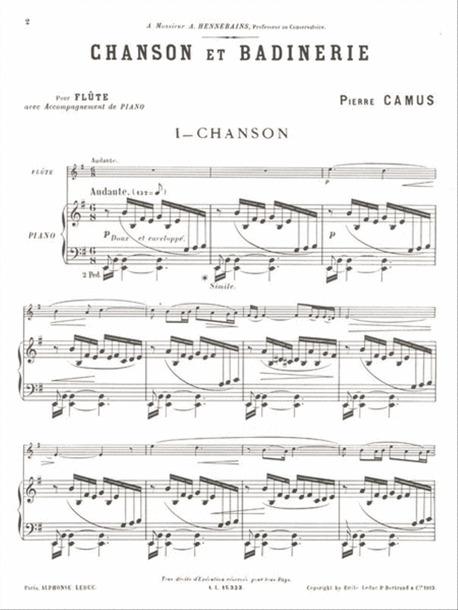 Chanson et Badinerie pour Flute Flute Solo scores gallery preview page 2