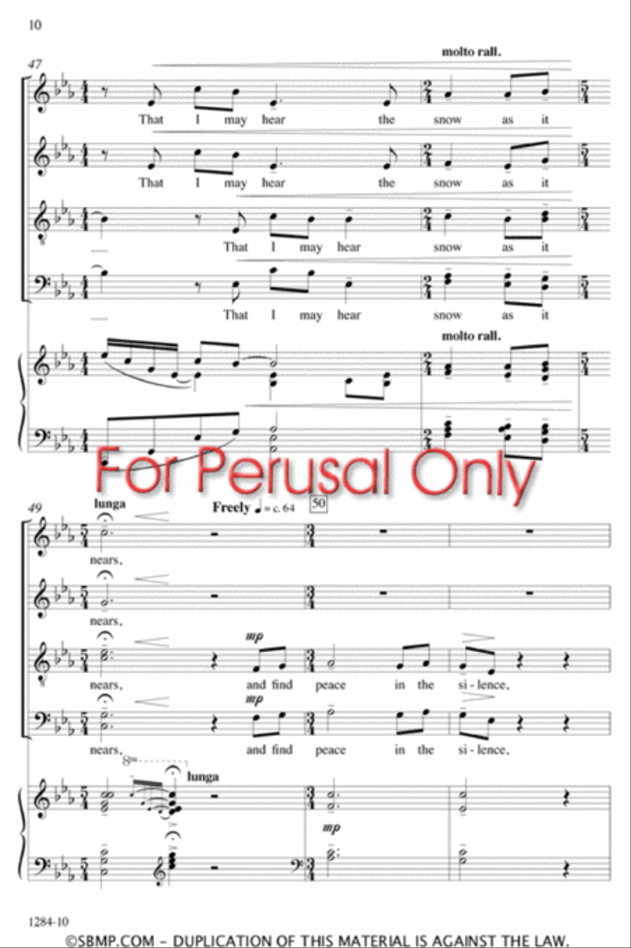 In the Silence - SATB Octavo 4-Part scores gallery preview page 9
