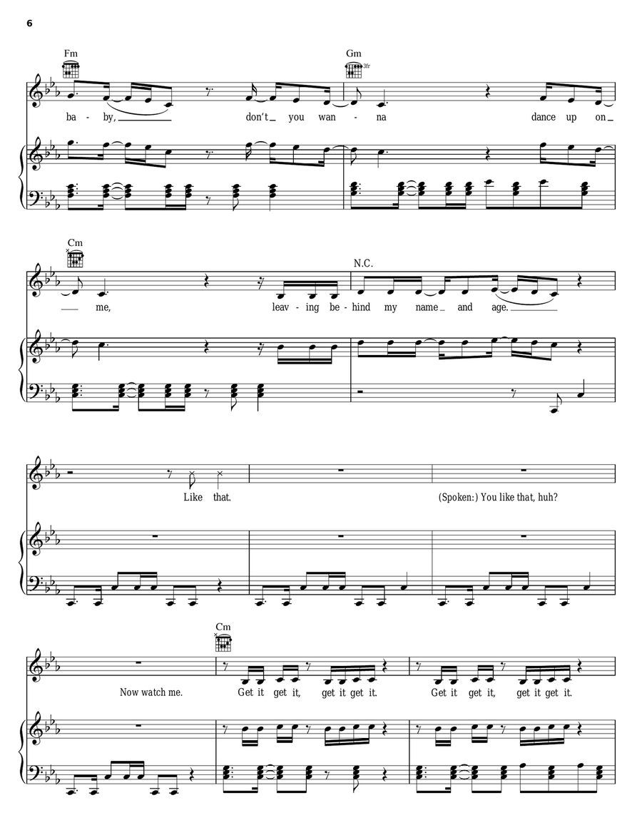 I'm A Slave 4 U Piano, Vocal, Guitar scores gallery preview page 6