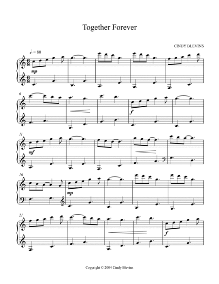 Together Forever, original solo for Lap Harp Lap Harp scores gallery preview page 2