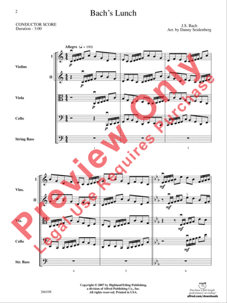 Bach's Lunch Bach's Lunch String Orchestra scores gallery preview page 3
